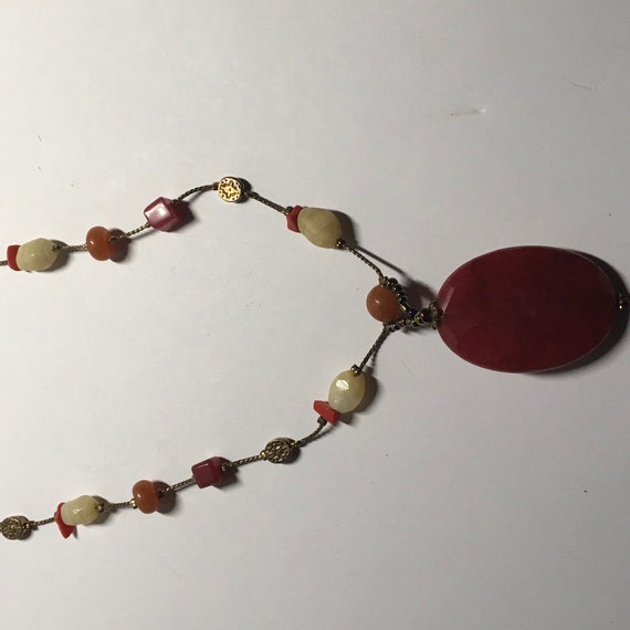 Lia Sophia, red necklace , coper tone,multicolored - image 3
