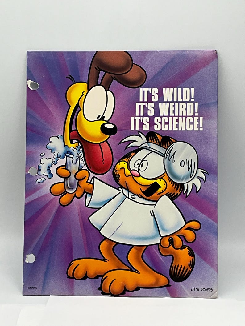Science Garfield Gorgeous Collectible and Vintage Garfield Mead Folders, Cat School ...