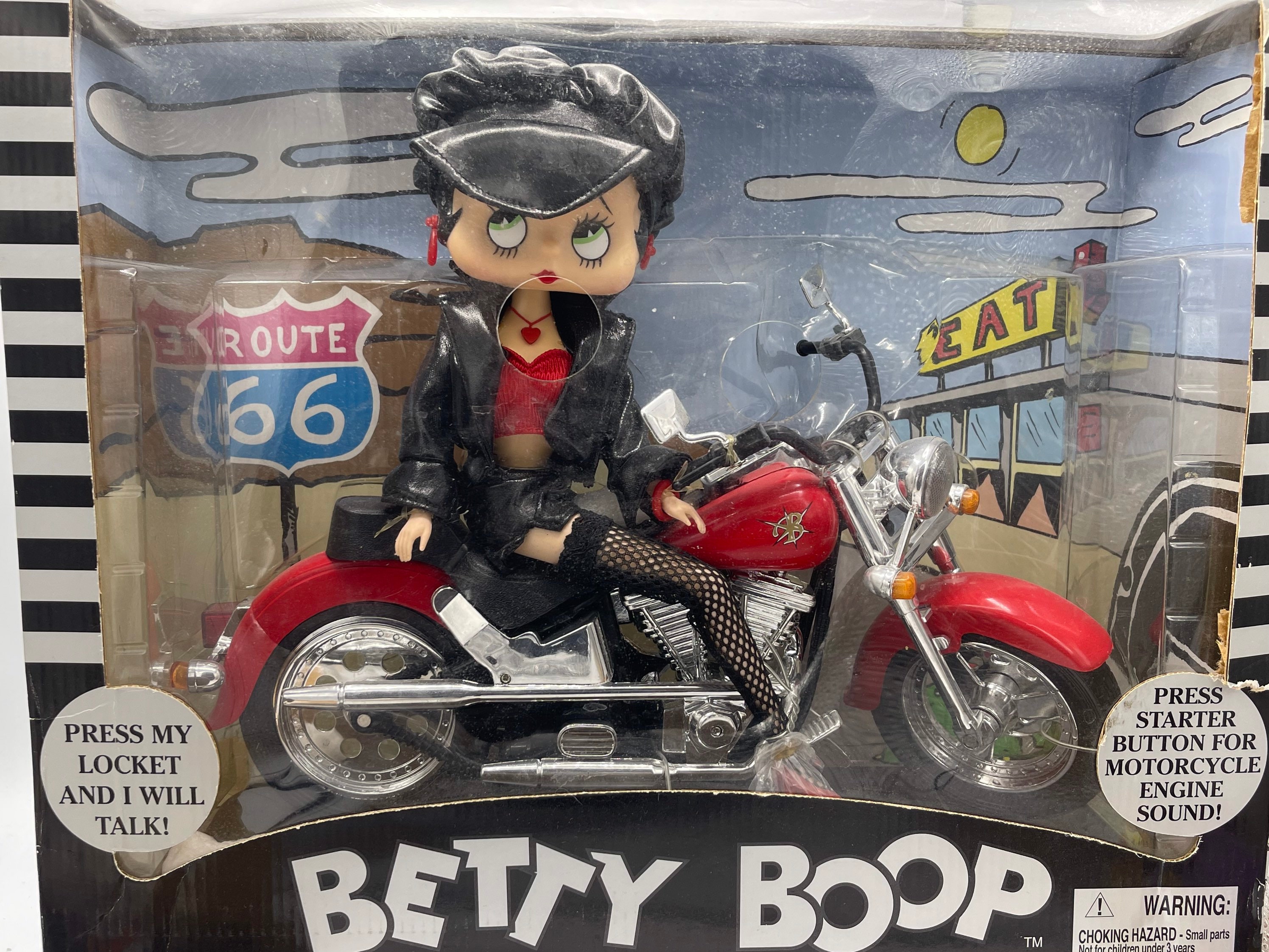 Gorgeous Collectible Vintage Betty Boop Doll on a Motorcycle