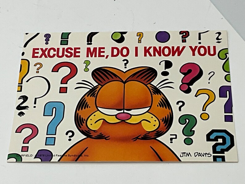 Garfield Question Gorgeous Collectible and Vintage Garfield Post Cards, - Etsy