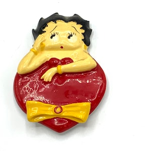 Gorgeous collectible and vintage Betty Boop magnets refrigerator, red dress.