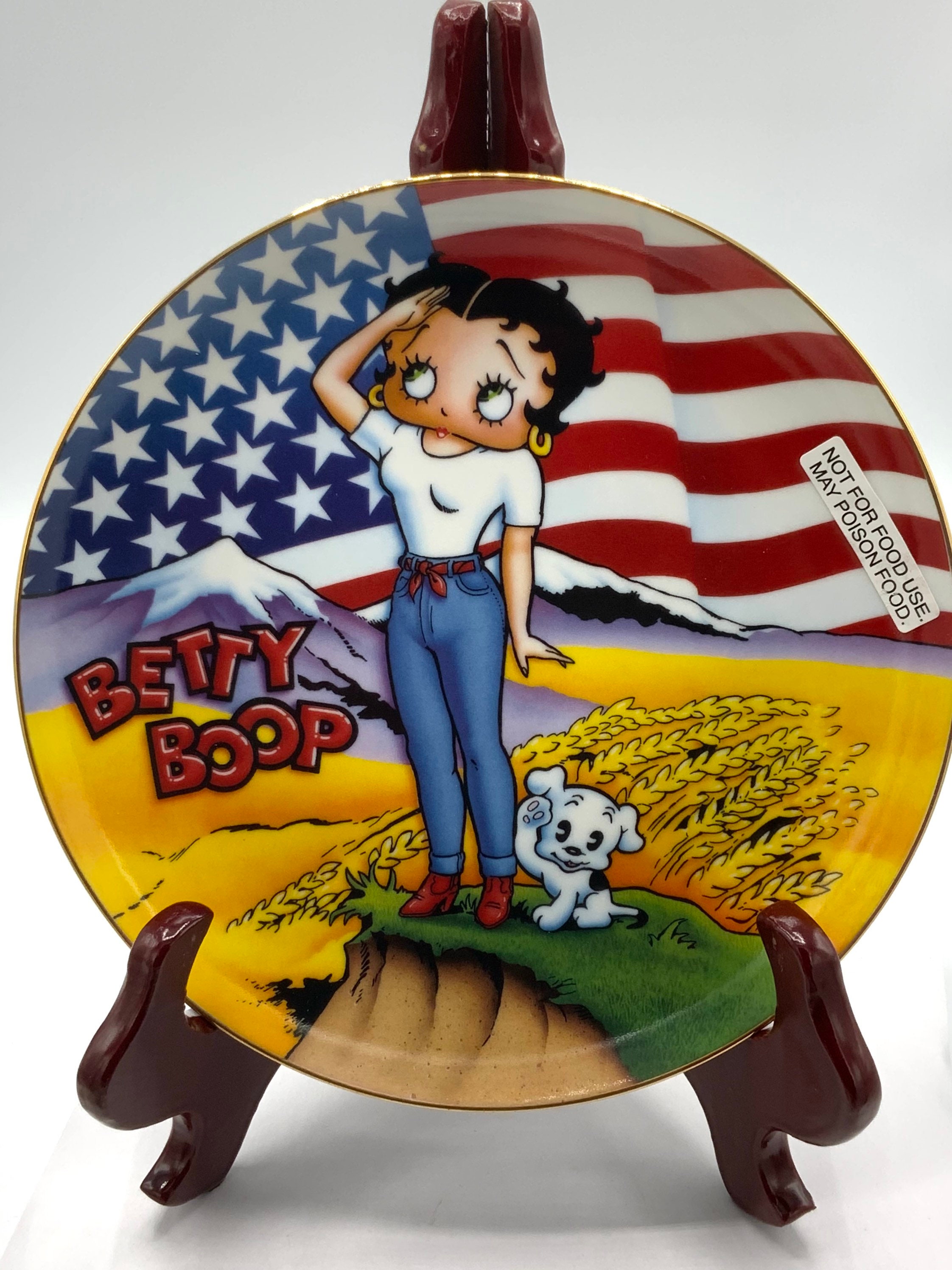 Gorgeous Collectible and Vintage Betty Boop Plate, Stars and