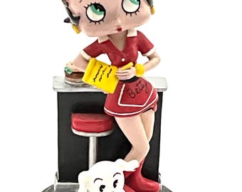 Gorgeous Collectible Betty Boop as Waitress, Figurine With Roller