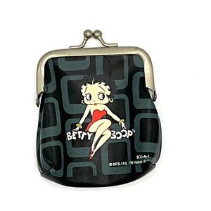 Gorgeous collectible and vintage Betty Boop red and gray plastic wallet.