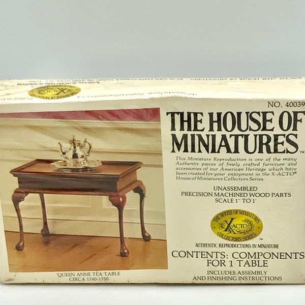 Gorgeous collectible and vintage Queen Anne Table furniture kit. House of miniature. 40038, sealed.