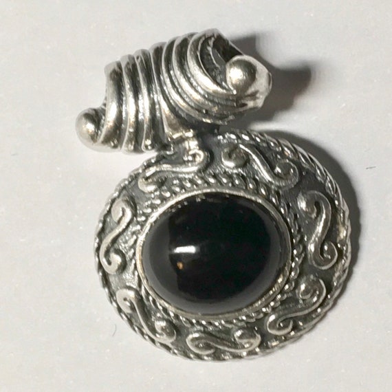 Vintage 0nyx pendant ,Sterling Silver Thailand 925 - image 1