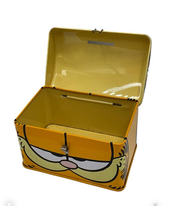 Gorgeous collectible and vintage Garfield tin box, ye… - Gem