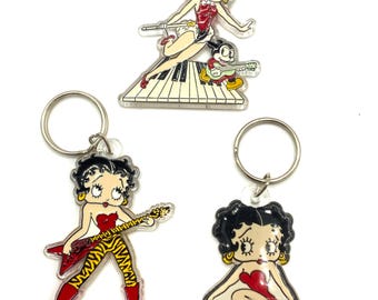 Betty Boop ストラップ キーホルダー　レトロ1998年　当時物 Gorgeous Collectible and Vintage Betty Boop Keychain. Your Choice