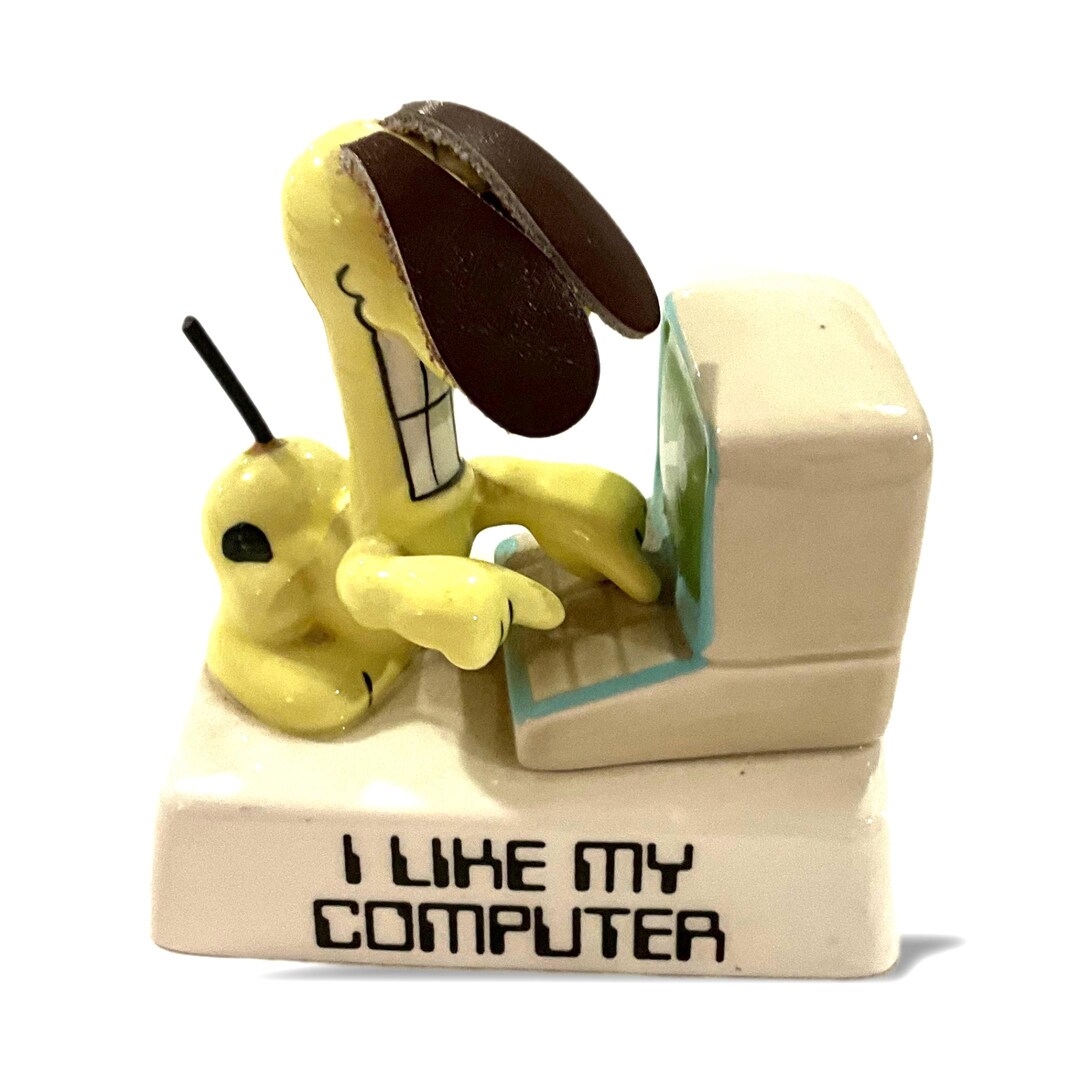 Gorgeous Vintage Odie Figurine I Like My Computer , Garfield, Ceramic ...