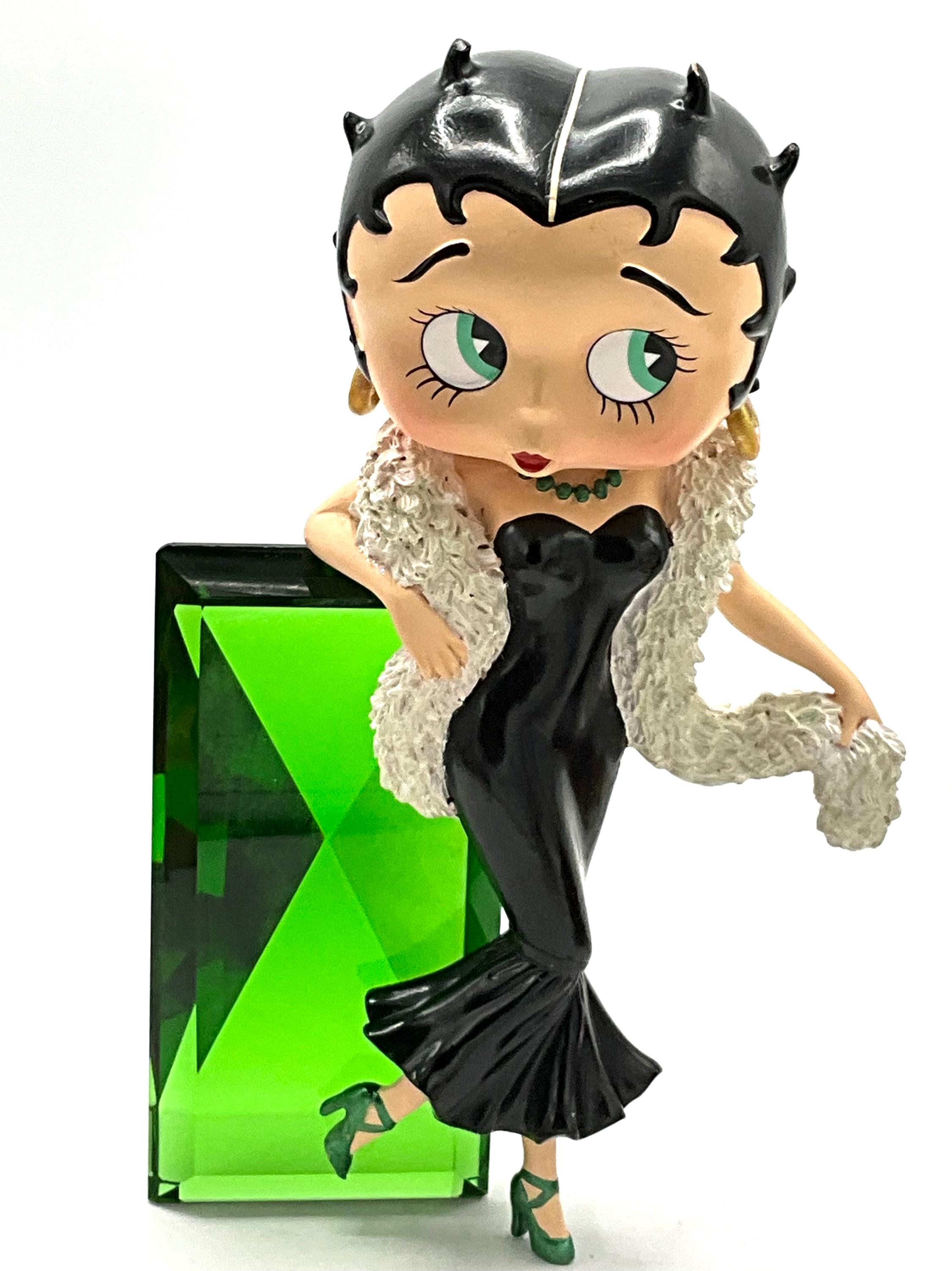 Gorgeous Collectible Betty Boop With Green Dress , Figurine, Green