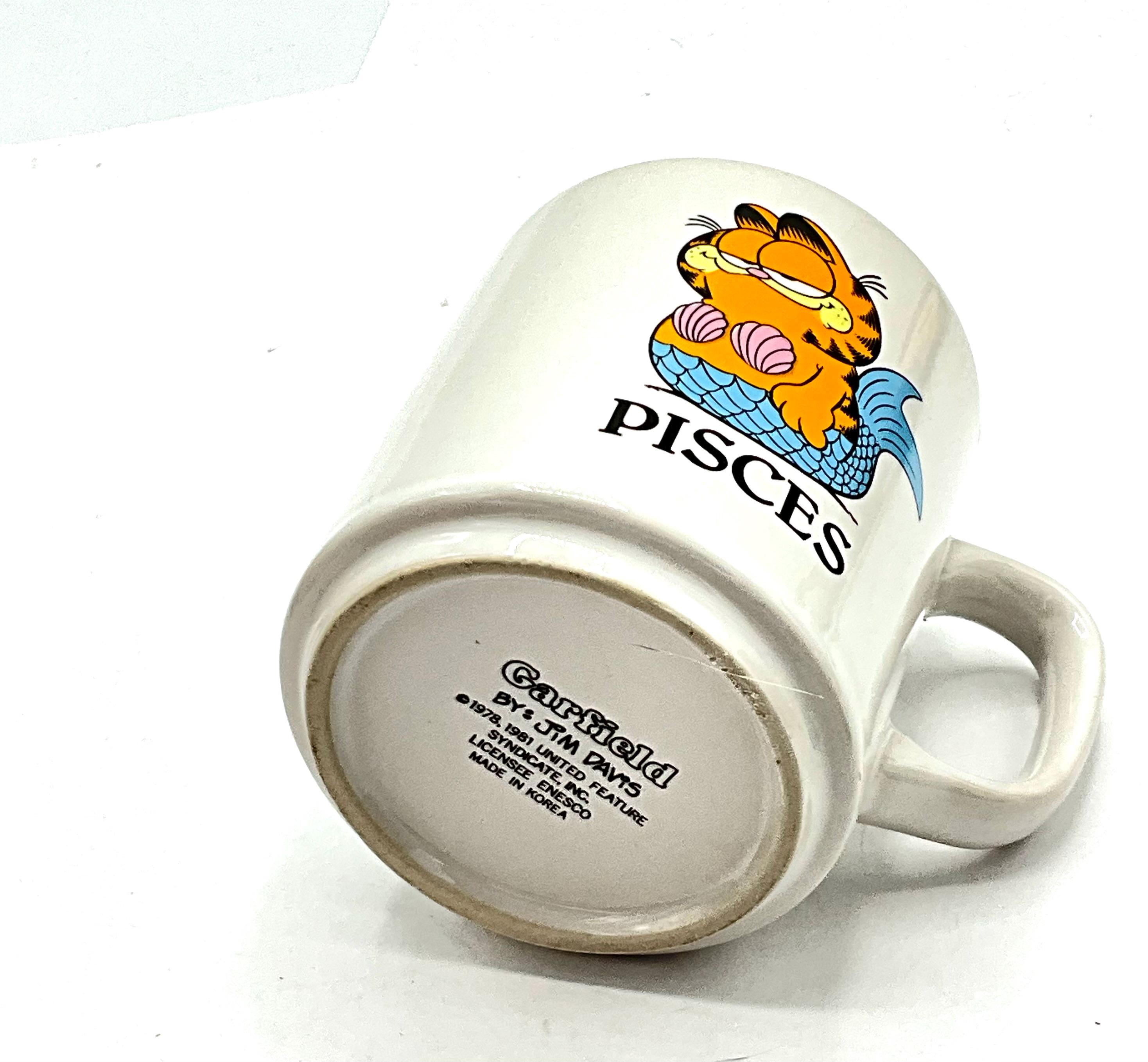 Gorgeous Collectible and Vintage Garfield Mug, Coffee, Cat, Zodiac, Pisces  by Enesco. - Etsy
