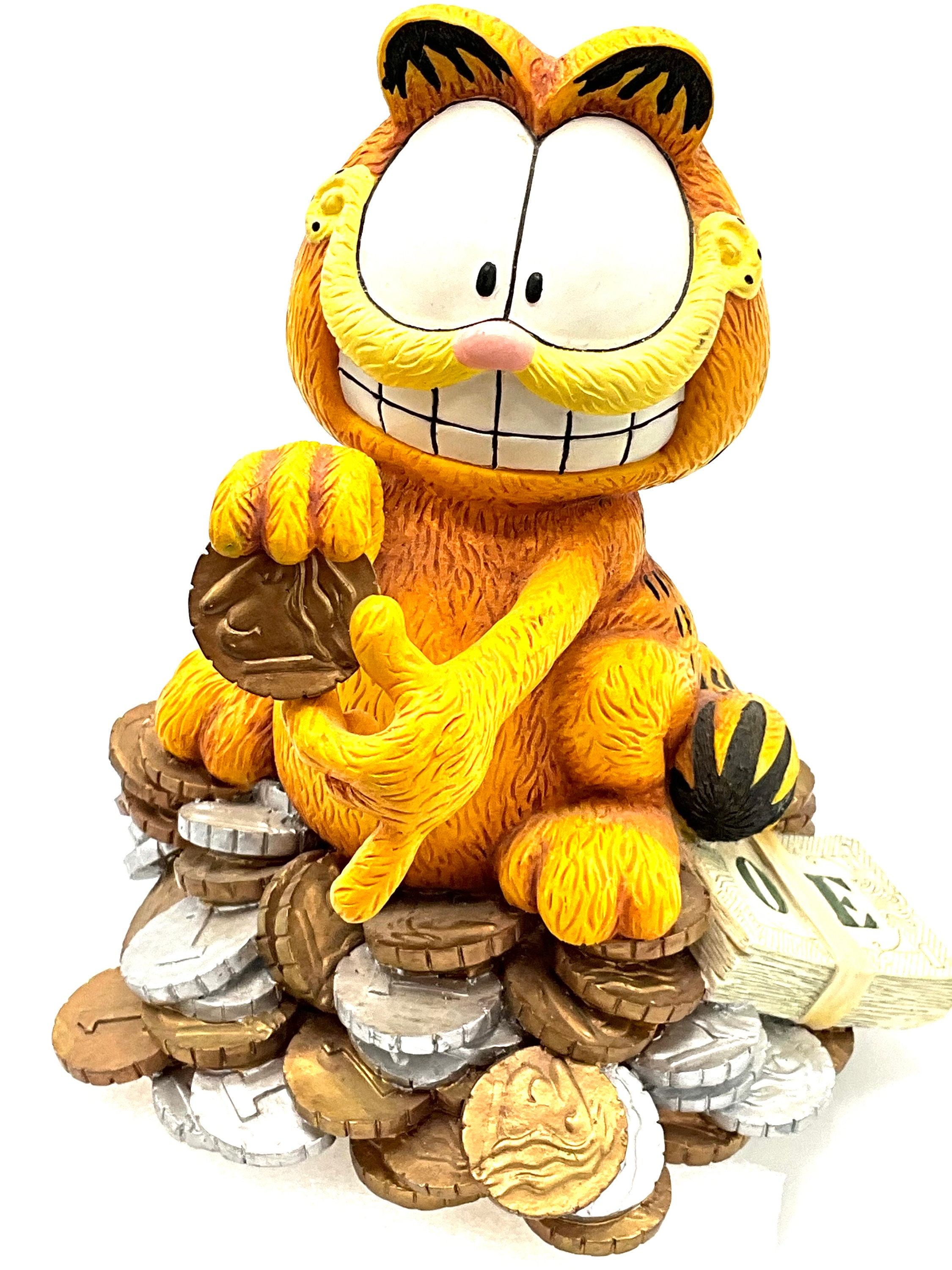 Vintage Enesco Garfield Piggy Bank, Porcelain Cat Coin Bank - Etsy