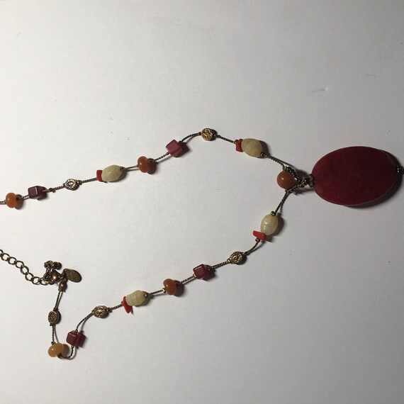 Lia Sophia, red necklace , coper tone,multicolored - image 5