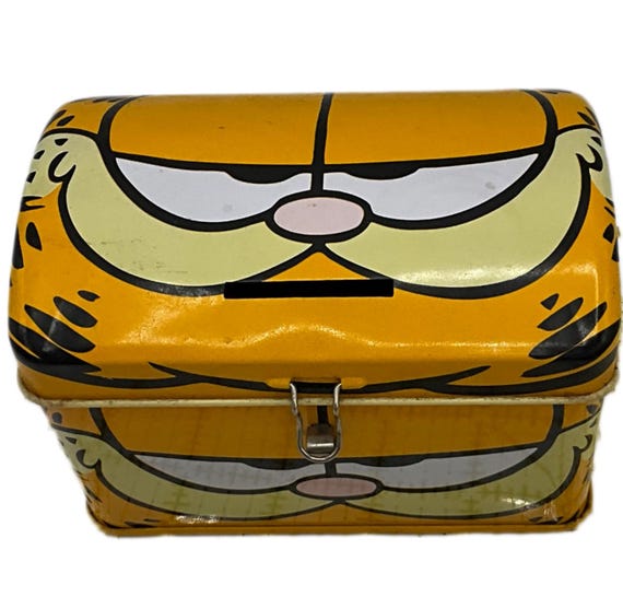 Gorgeous collectible and vintage Garfield tin box, ye… - Gem