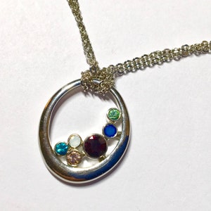 Lia Sophia, multicolored pendant and silver necklace