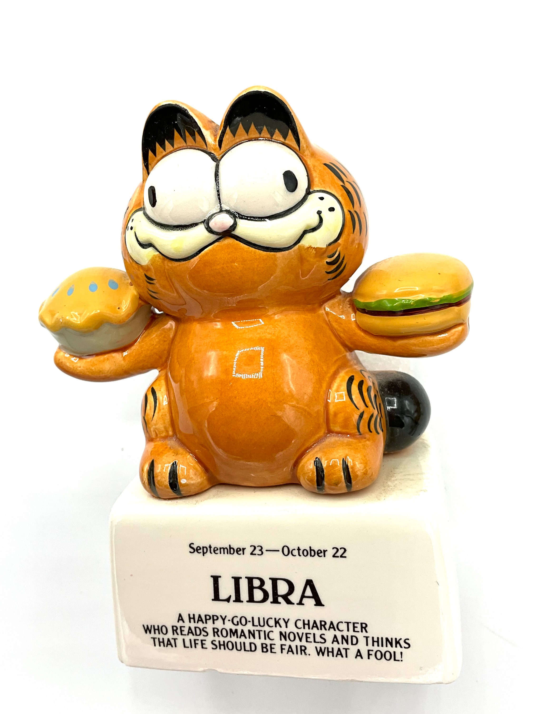 Gorgeous Collectible and Vintage Porcelain Garfield as Libra