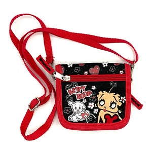 Gorgeous collectible and vintage Betty Boop and Pudgy, red and black  wallet.