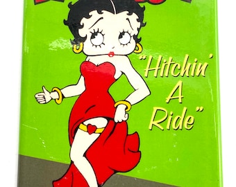 Gorgeous collectible Betty Boop magnet, red dress, Hitchin a Ride.