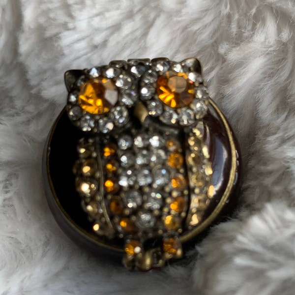 Owl trinket box by Papyrus, rhinnestone owl