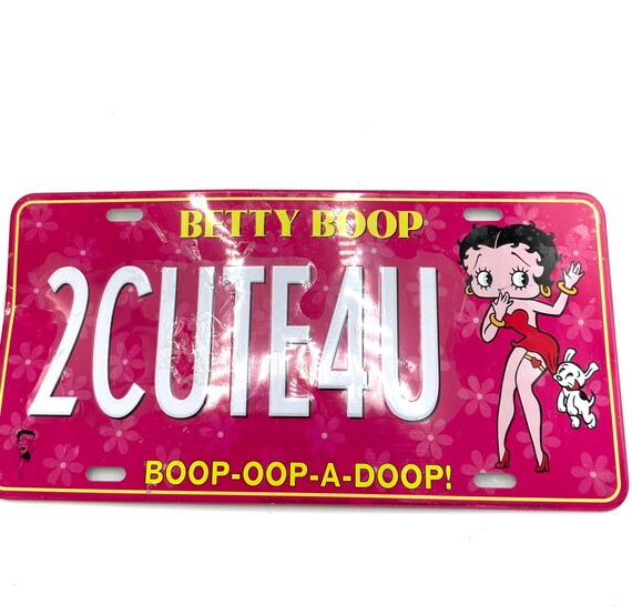 Gorgeous Collectible and Vintage Betty Boop Car Plate, Lice Plate
