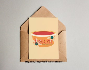 Baon 2.0 Greeting Card - Filipino greeting card, cute A2 card for friends, blank Pinoy just because greeting card, Filipino art card