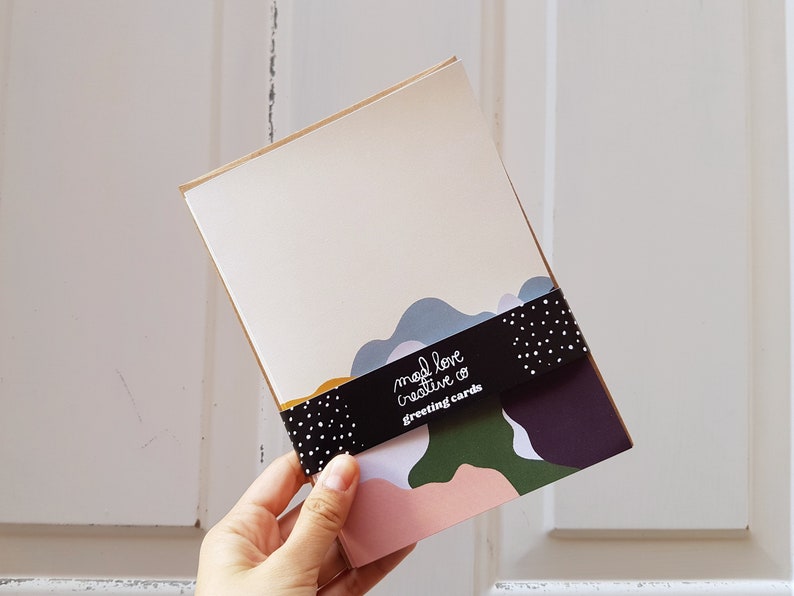 blank cards illustrated greeting cards quirky art print quirky greeting cards 5x7 card River Abstract Greeting Card landscape card