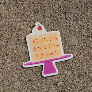 Sticker vinyle TRANCHE DE VIE - Sticker confettis colorés pour gâteau d'anniversaire pour ordinateur portable, sticker bouteille d'eau résistant aux intempéries sur le thème des desserts
