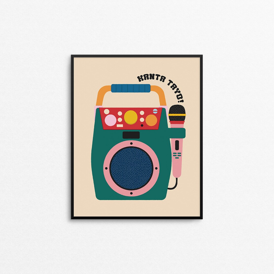 KANTA TAYO Version 1 Print Filipino Karaoke Art, Fun Pinoy Illustration