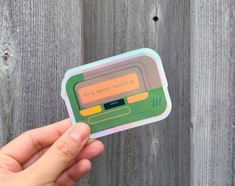 BEEPER Sticker - Quirky retro 90s technology sticker, fun throwback typographic sticker, cute holo sticker for laptops and water bottles