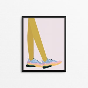 NICE KICKS Art Print - Sneaker illustration, hipster fashion art print, colorful shoe art, quirky colorful art print,whimsical fashion print