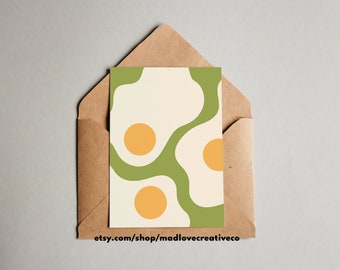 Carte d'oeufs - Jolie carte de voeux d'oeufs A2, carte pour les amateurs de petit-déjeuner, carte de nourriture colorée originale pour toutes les occasions, carte d'oeufs d'ami vierge