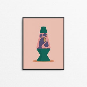 GROOVY BABY Art Print - Lava lamp illustration, colorful retro wall art, quicky 60s inspired art print, abstract shapes print, 8x10 art
