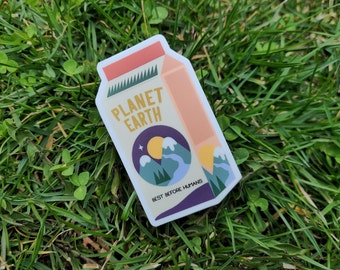 BEST BEFORE HUMANS Vinyl Sticker - Environmentalism sticker, planet earth sticker, cute waterbottle sticker, waterproof laptop sticker