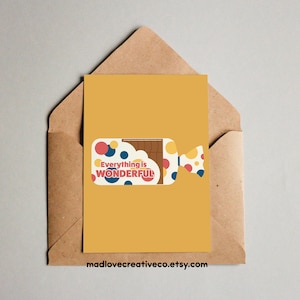 Carte de voeux Tout est merveilleux - Carte de citation originale pour les amateurs de pain, jolie carte vierge pour les amateurs de cuisine, carte à thème culinaire aux couleurs vives