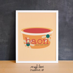 BAON 2.0 Art Print Filipino food print, Filipino art print, food container art, quirky food illustration, whimsical 8x10 kitchen wall art image 4