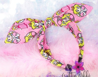 Pink Princess Peach Fabric Knotted Headband