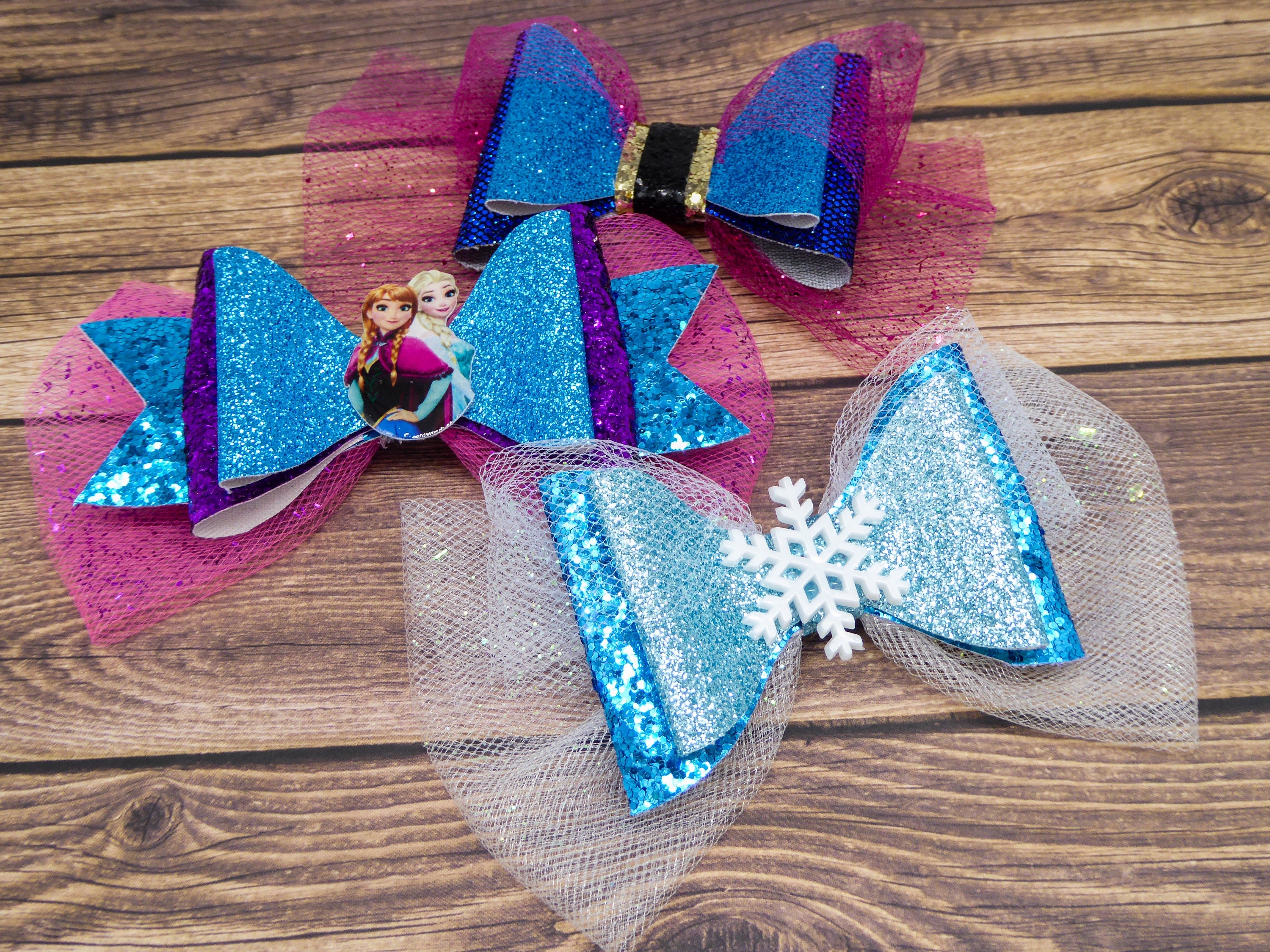 Elsa Blue bow on nylon or clip