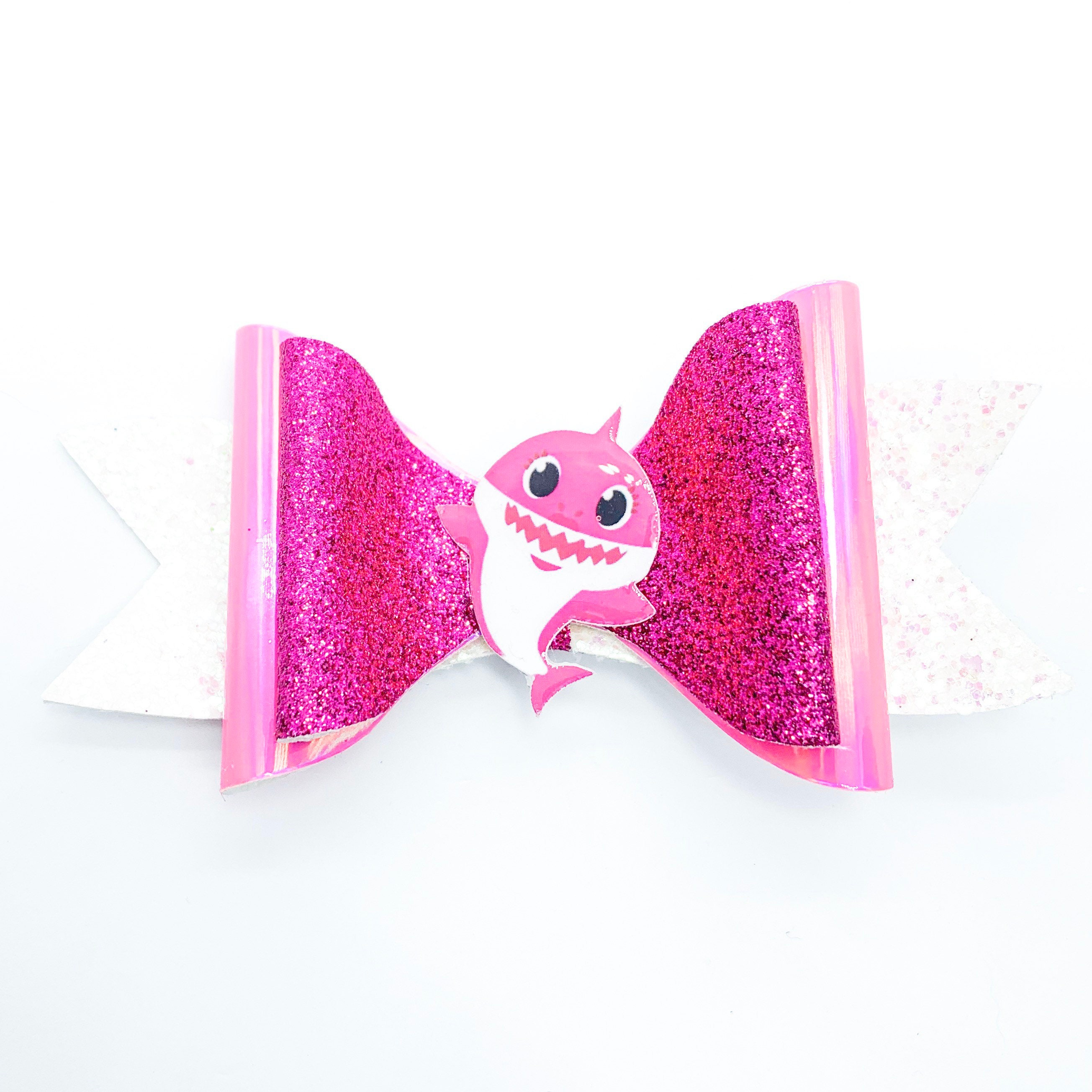 Download Pink Mommy Baby Shark Glitter Hair Bow