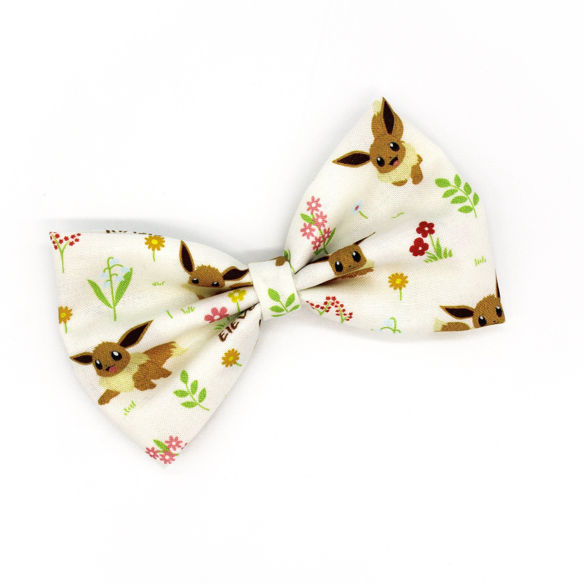 White Eevee Fabric Dog and Cat Bowtie for Pet Collar Slide Etsy