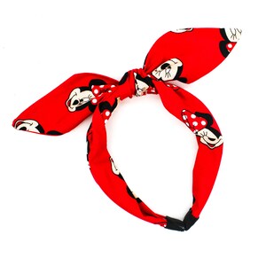 Red Mouse Fabric Tie Knot Bow Headband for Adults & Children - Etsy