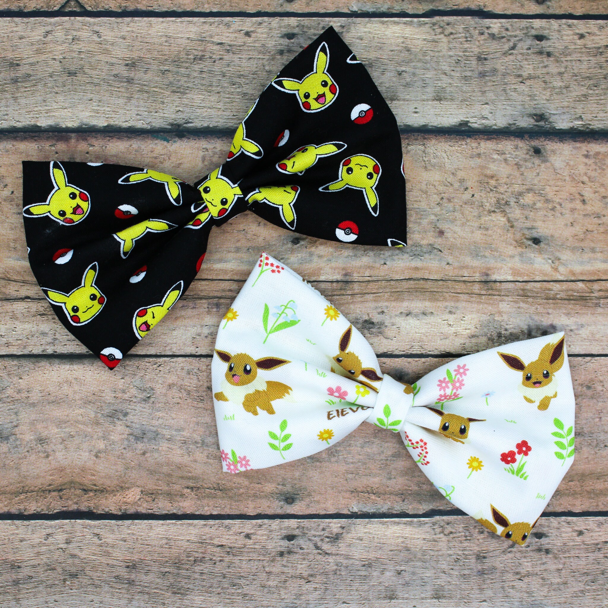 White Eevee Fabric Dog and Cat Bowtie for Pet Collar Slide Etsy