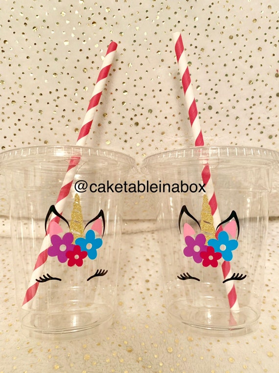 Unicorn plastic cups unicorn party cups unicorn party cups Etsy