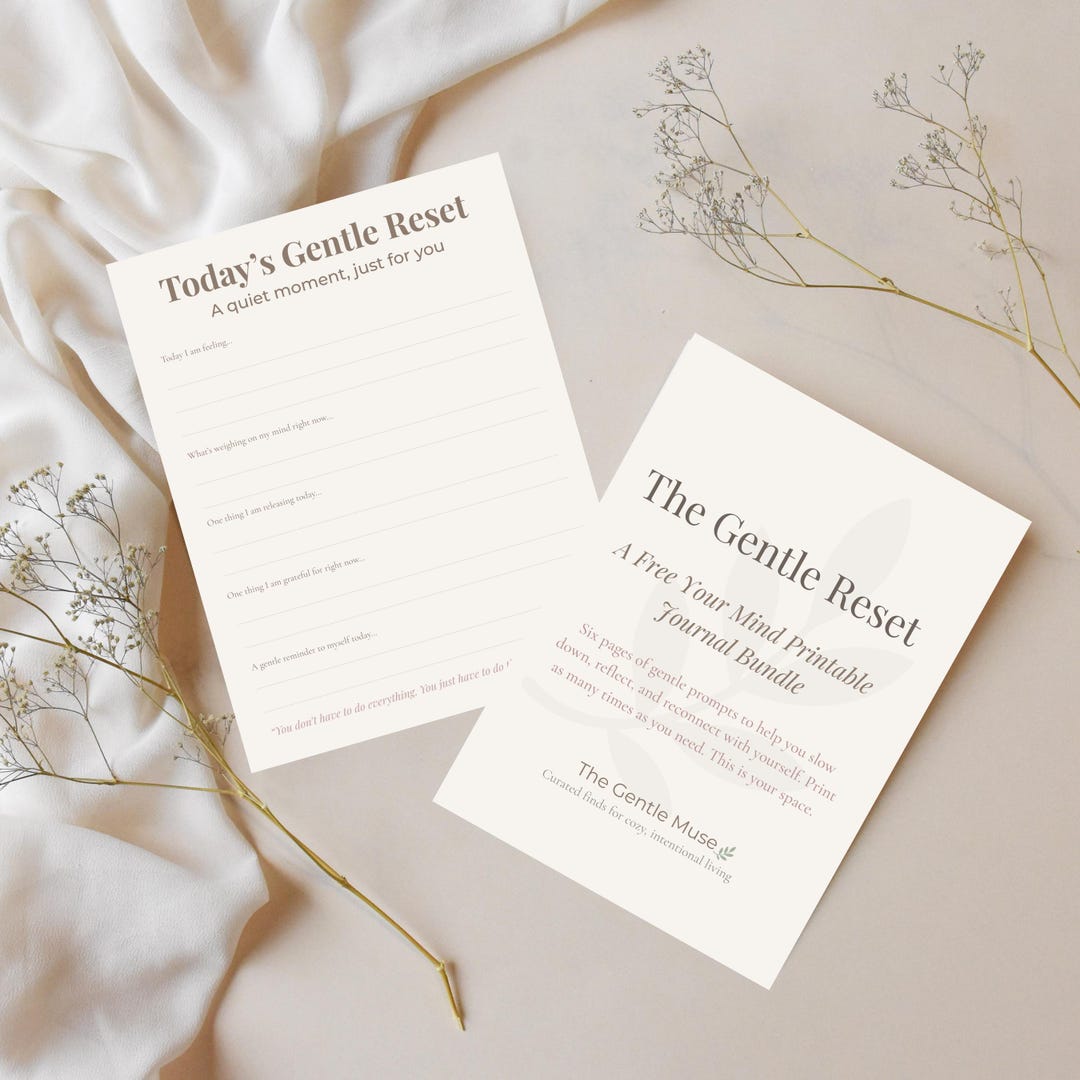 The Gentle Reset Printable Journal Bundle | Daily Reflection Self Care ...