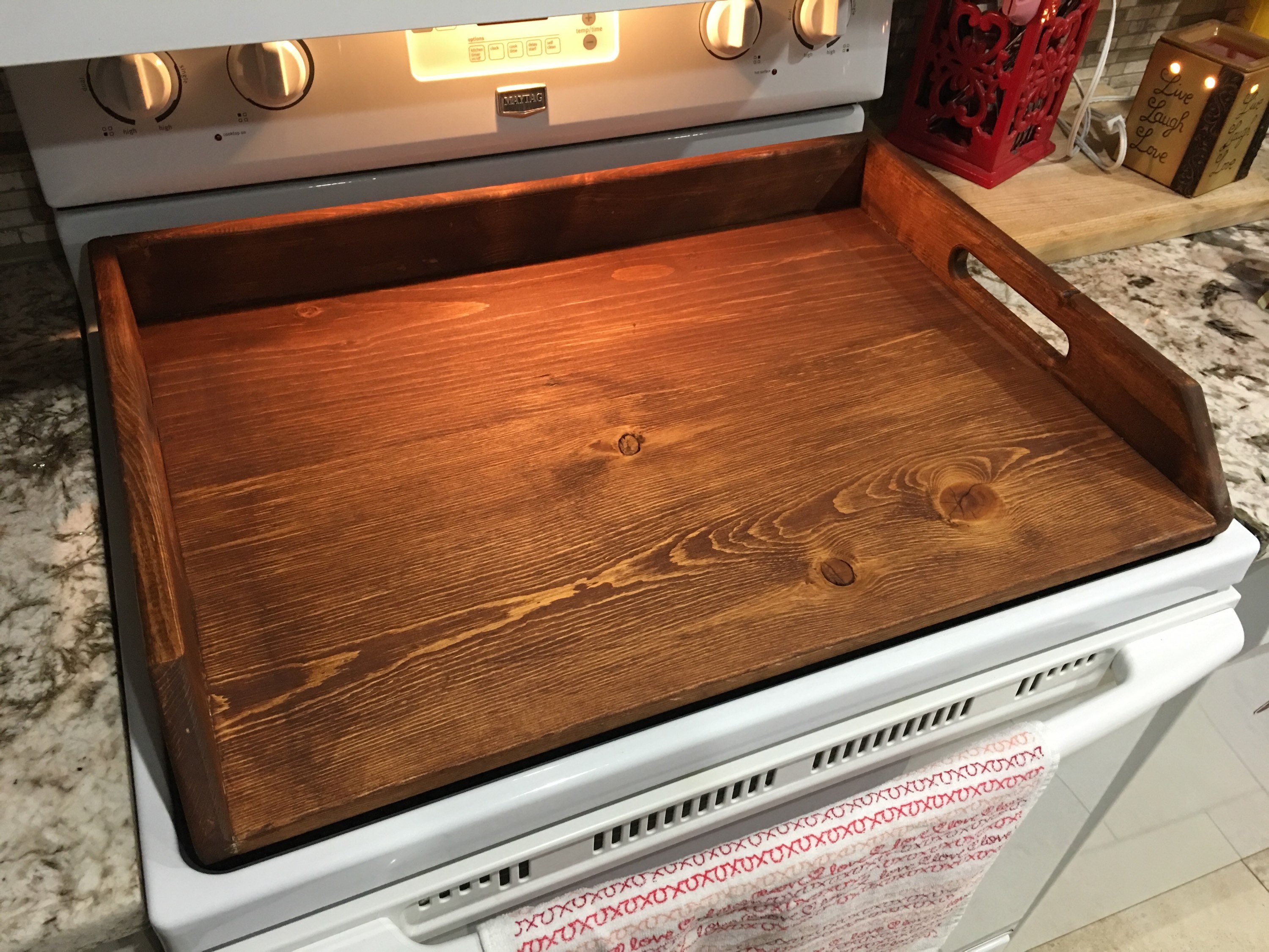 Primitive Stove Top Cover Wooden Noodle Board Serving Tray Etsy