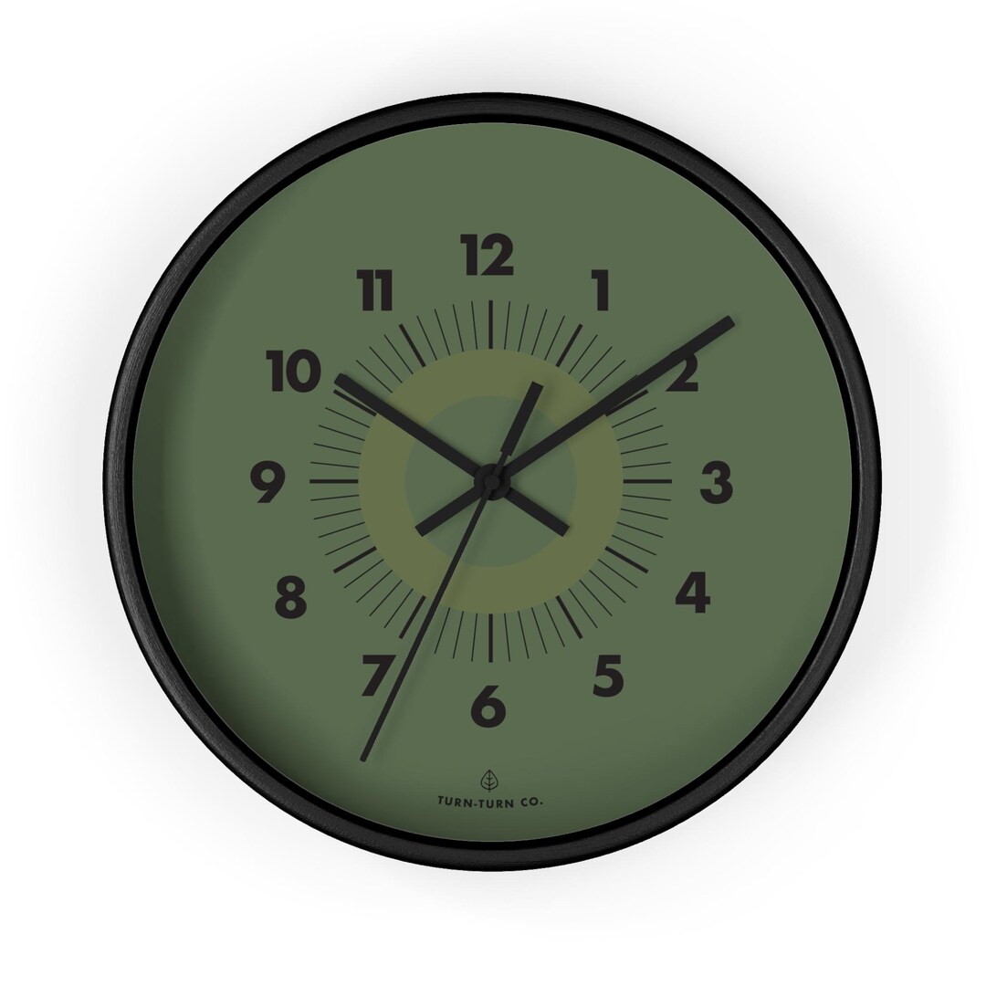 Sage Green Faced Wall Clock, Modern Home Decor, Unique Clock ...