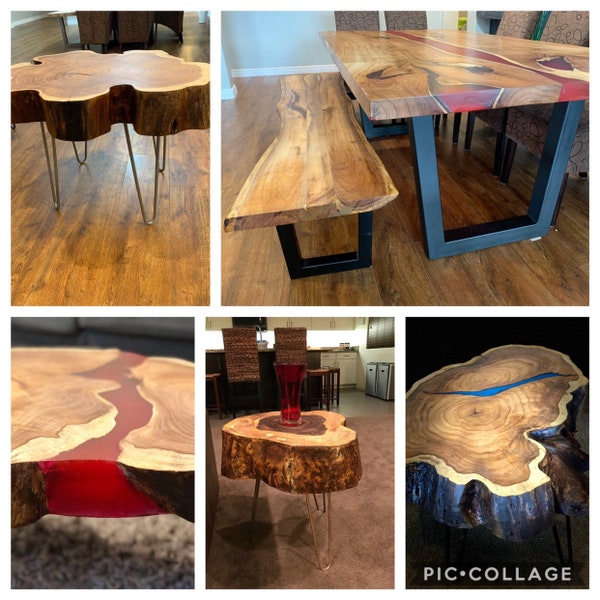 Custom Order listing Only - Sustainable Handmade tables re purposed from local trees. All beautifully finished to customers requirements.