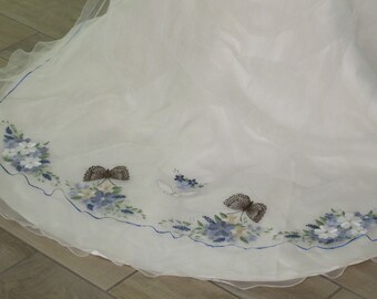 Spring Butterfly Flower Wedding Veil,cathedral-length