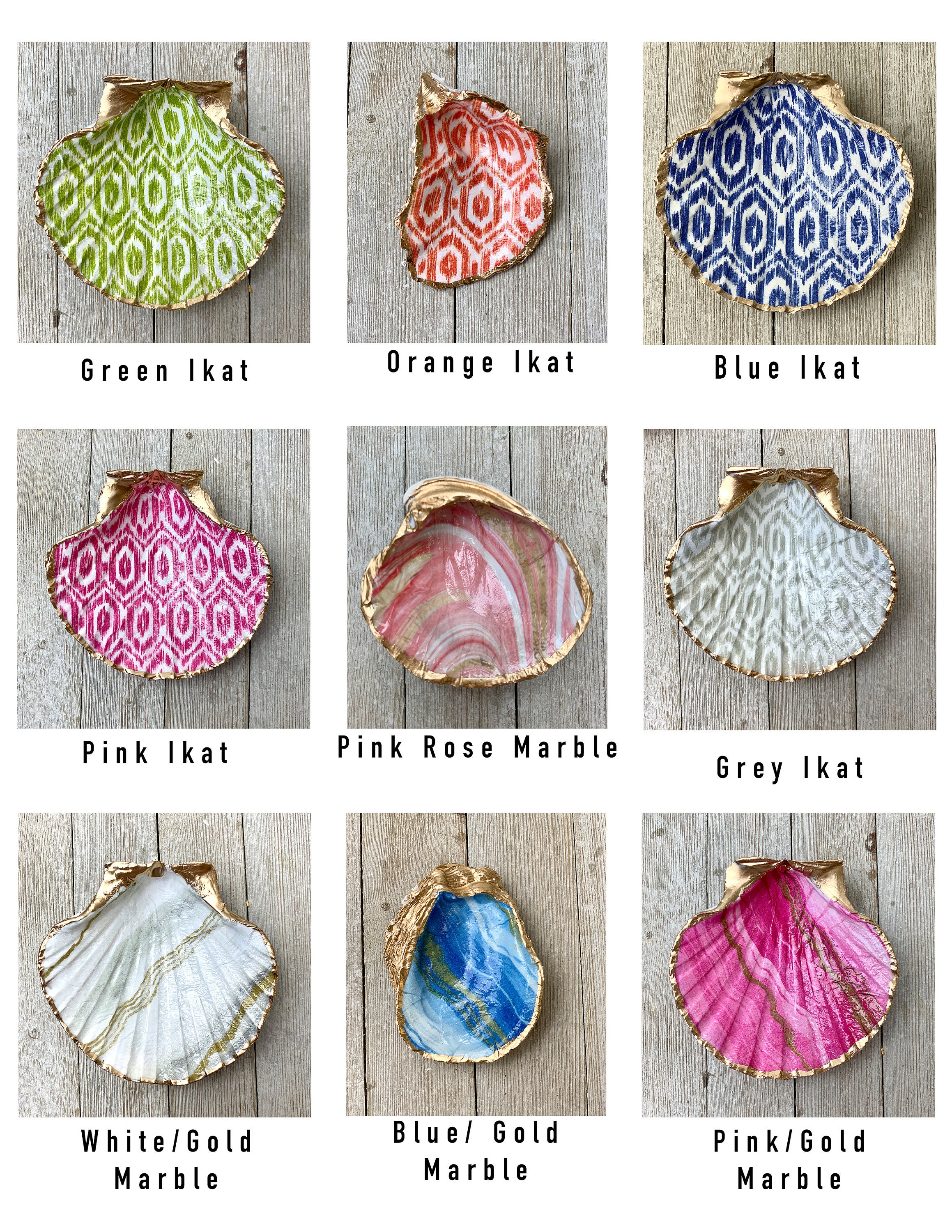 Decoupage Shells Clam, Scallop, or Oyster — Michelle Allen Designs