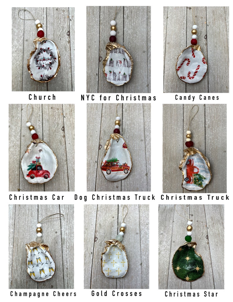 Christmas Decoupage Oyster Ornament image 5