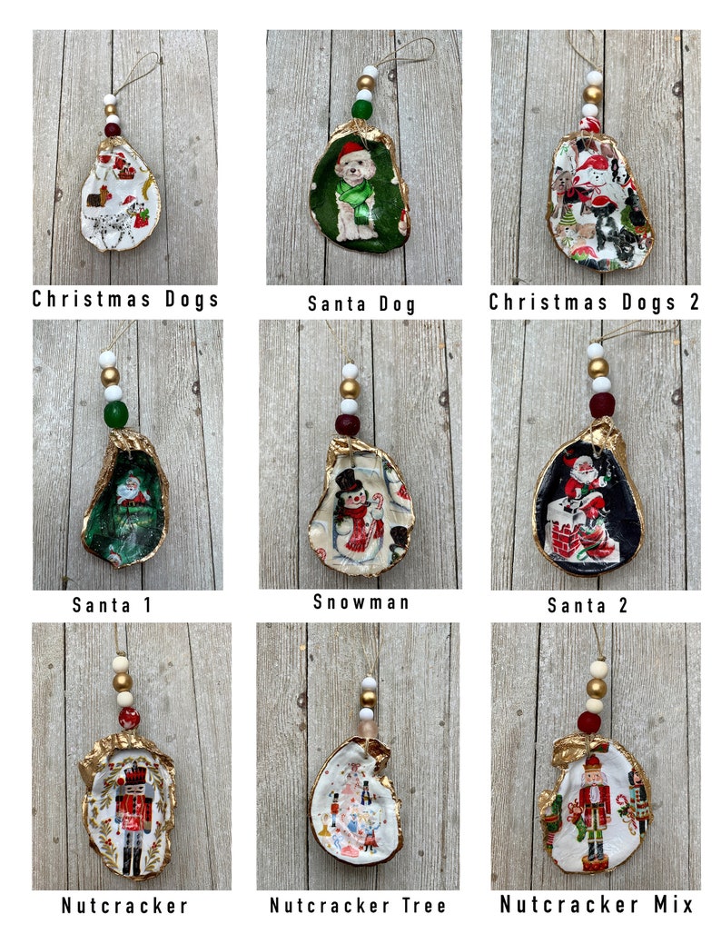 Christmas Decoupage Oyster Ornament image 4